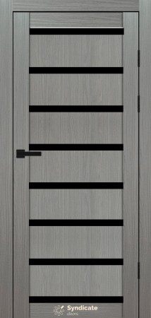 Двері Syndicat Doors PVC 103 Венге Модерна чорне скло